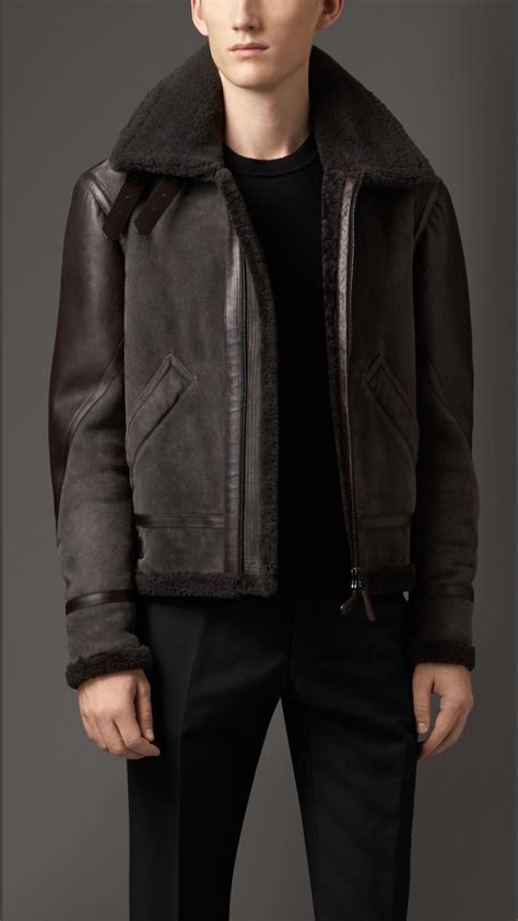 burberry mens shearling bomber jacket|burberry military jacket.